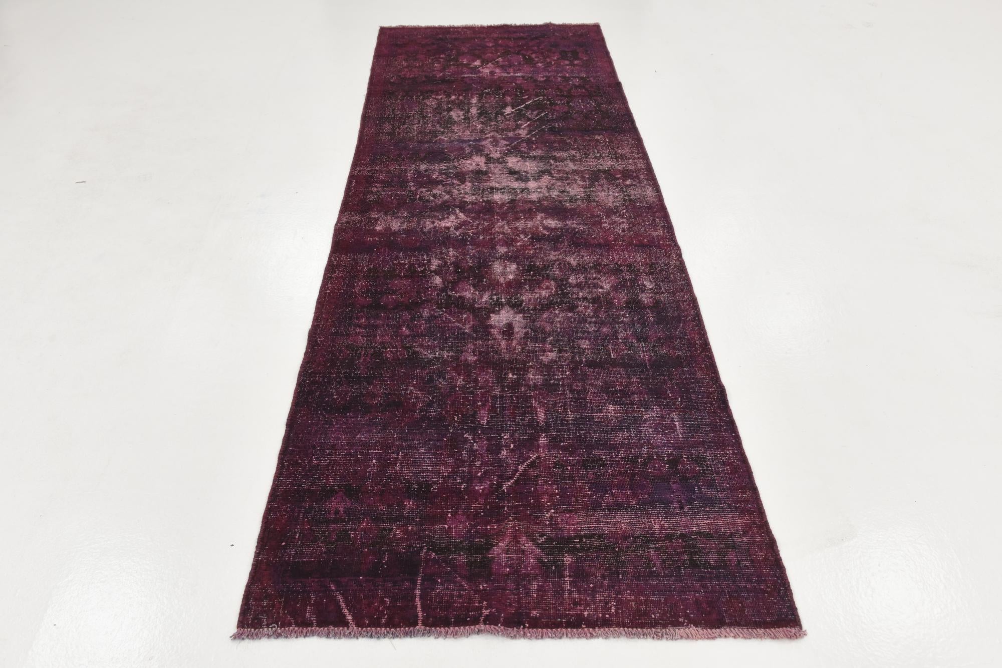 3' 8 x 10' 4 Hand Knotted Ultra Vintage Persian Wool Runner Rug