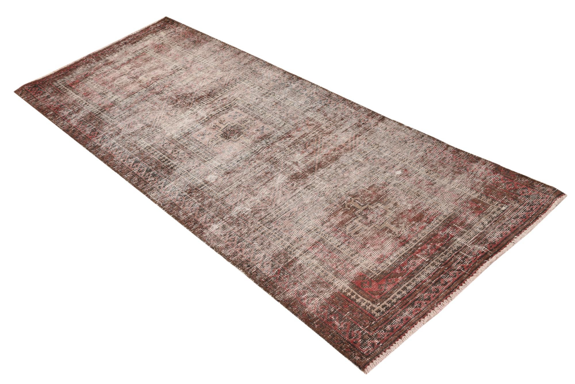 2' 4 x 6' 5 Hand Knotted Ultra Vintage Persian Wool Runner Rug