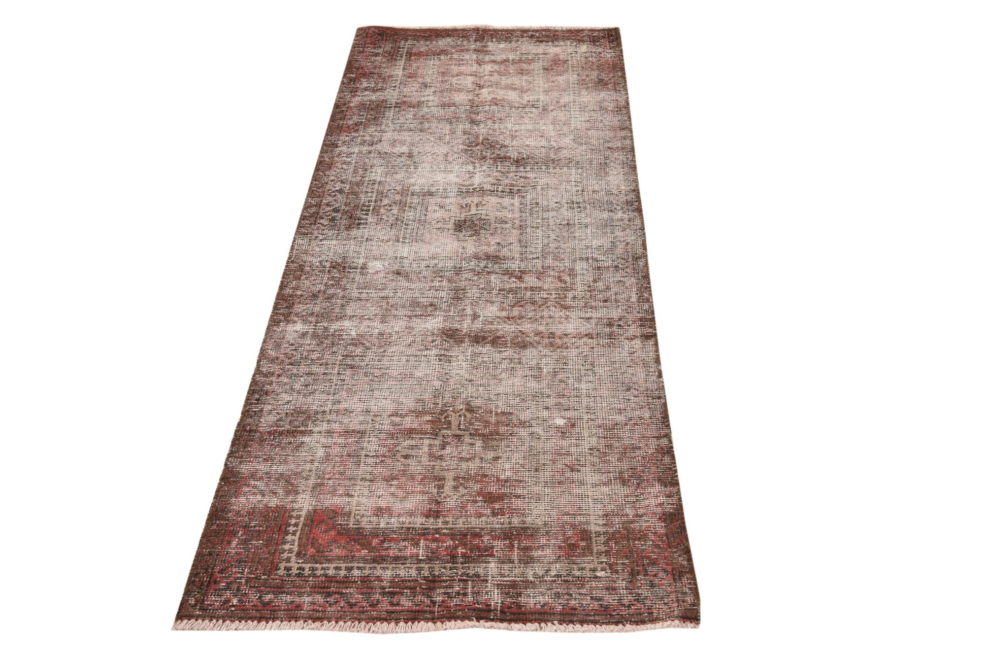 2' 4 x 6' 5 Hand Knotted Ultra Vintage Persian Wool Runner Rug