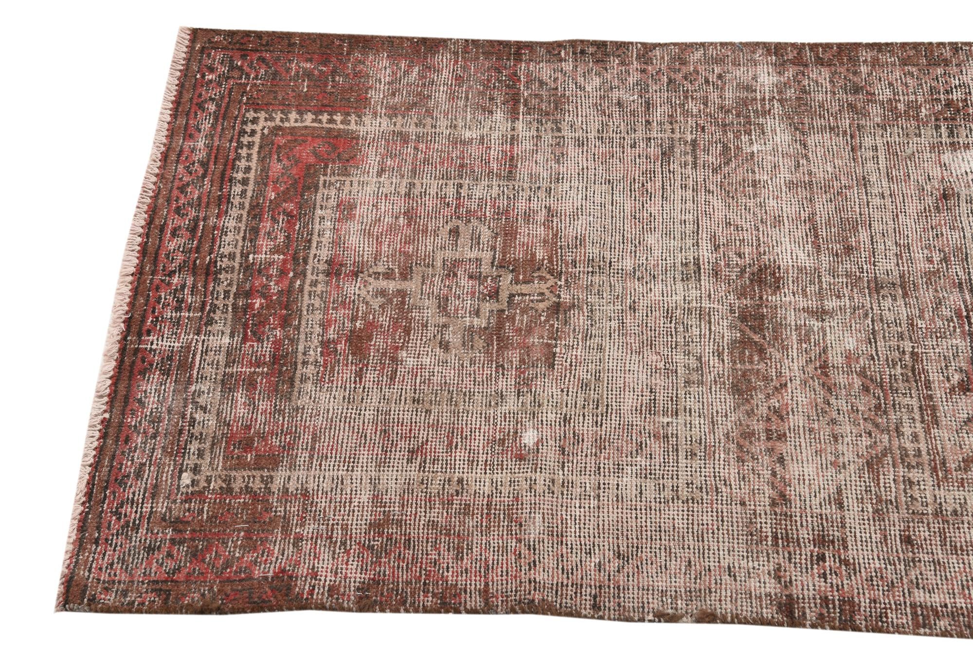 2' 4 x 6' 5 Hand Knotted Ultra Vintage Persian Wool Runner Rug
