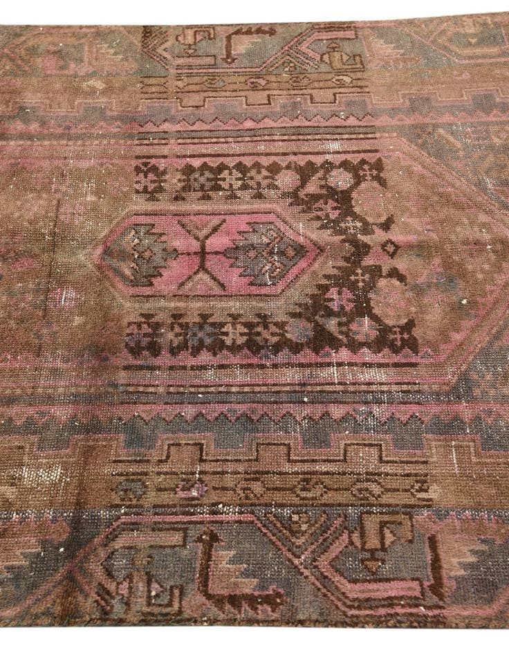 Detail image of 4' 1 x 13' 5  Hand Knotted Ultra Vintage Persian Wool Runner Rug