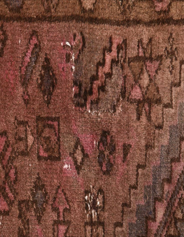 Detail image of 4' 1 x 13' 5  Hand Knotted Ultra Vintage Persian Wool Runner Rug