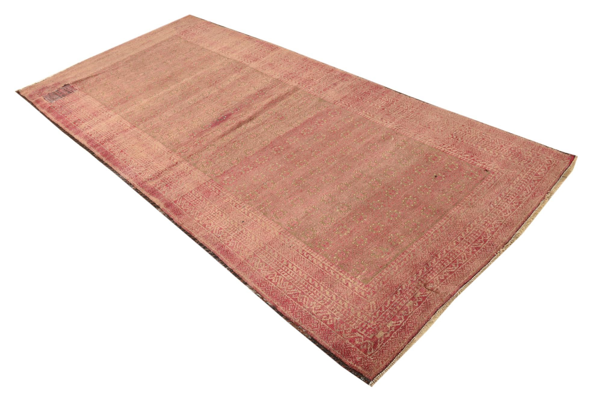 3' 10 x 8' 9 Hand Knotted Ultra Vintage Persian Wool Runner Rug