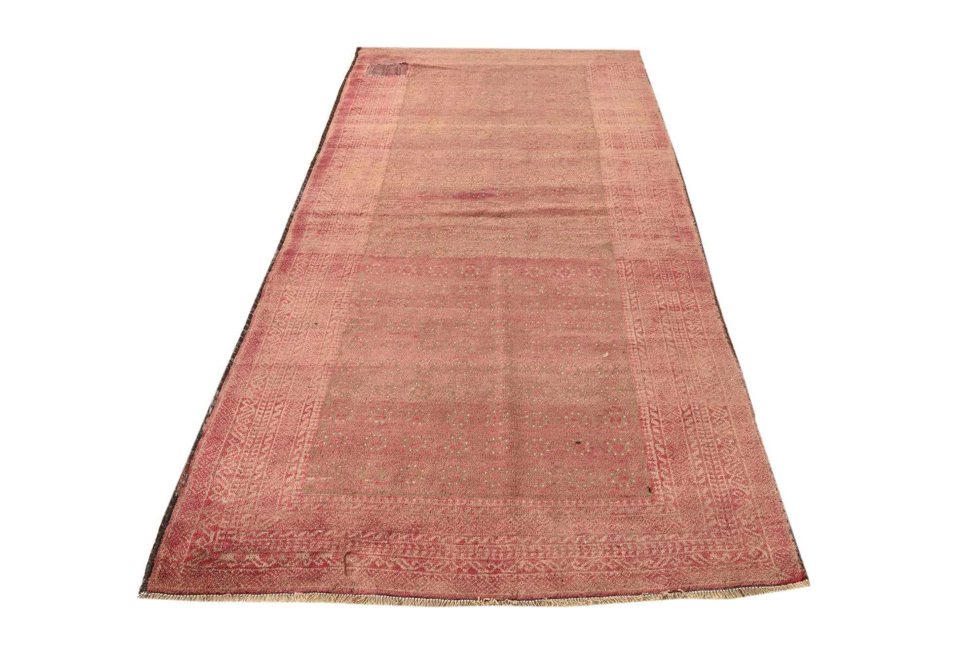 3' 10 x 8' 9 Hand Knotted Ultra Vintage Persian Wool Runner Rug