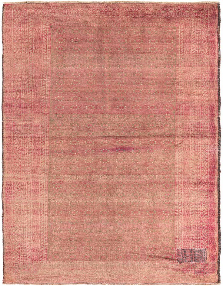Detail image of 3' 10 x 8' 9 Hand Knotted Ultra Vintage Persian Wool Runner Rug