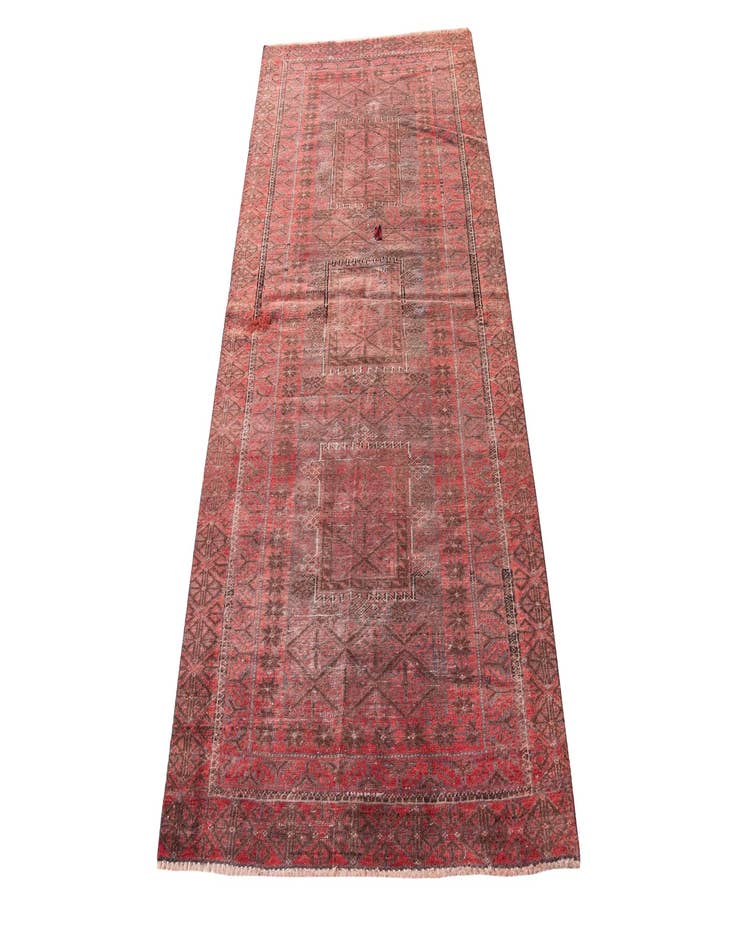 Detail image of 3' 3 x 6' 8  Hand Knotted Ultra Vintage Persian Wool Runner Rug