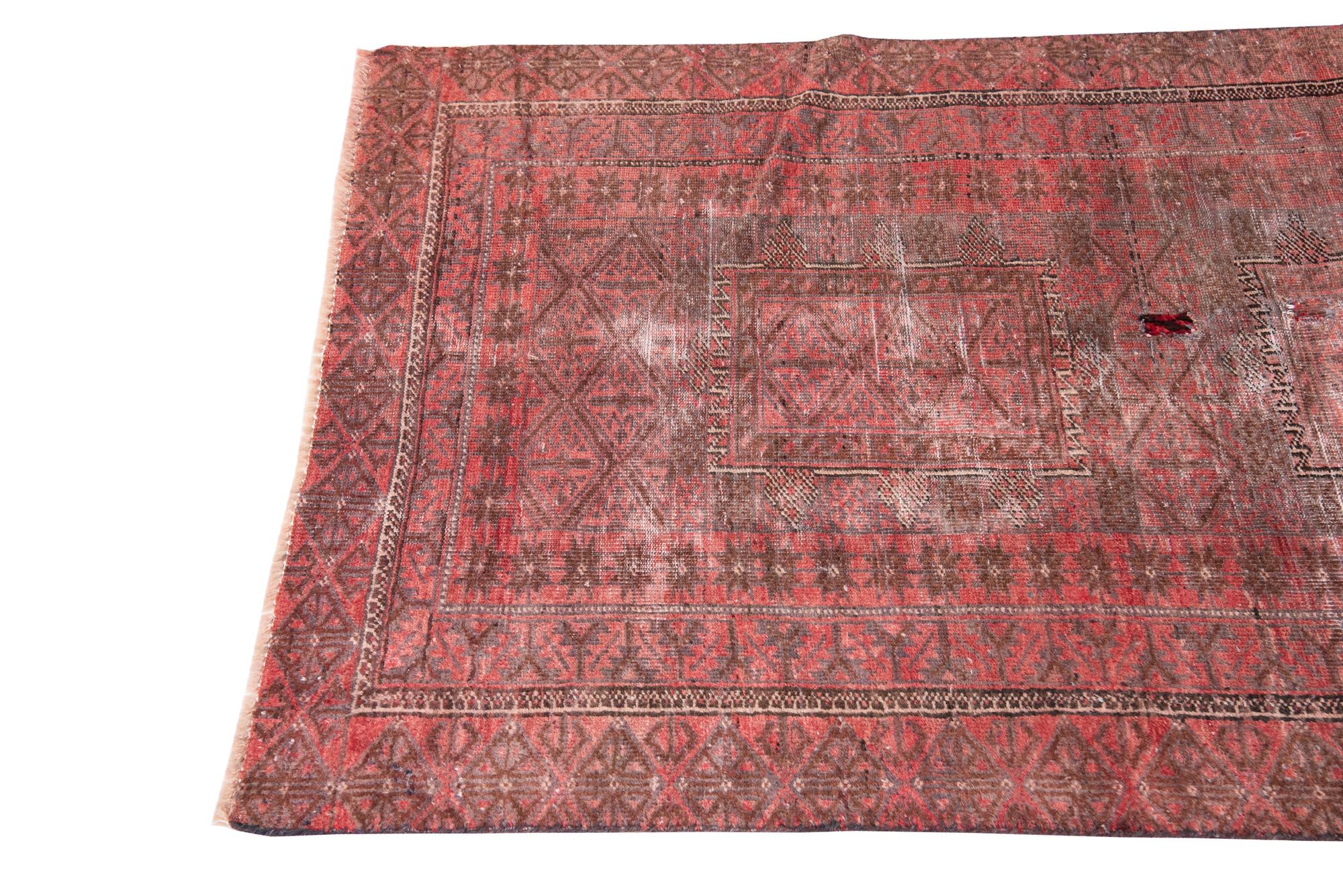 3' 3 x 6' 8 Hand Knotted Ultra Vintage Persian Wool Runner Rug