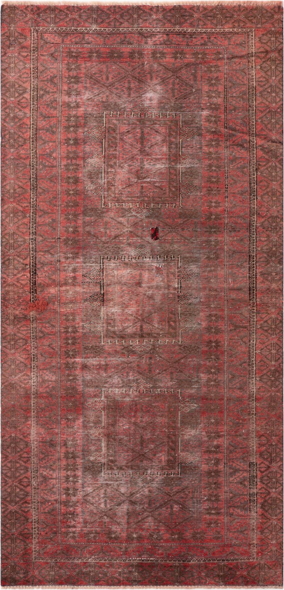 3' 3 x 6' 8 Hand Knotted Ultra Vintage Persian Wool Runner Rug