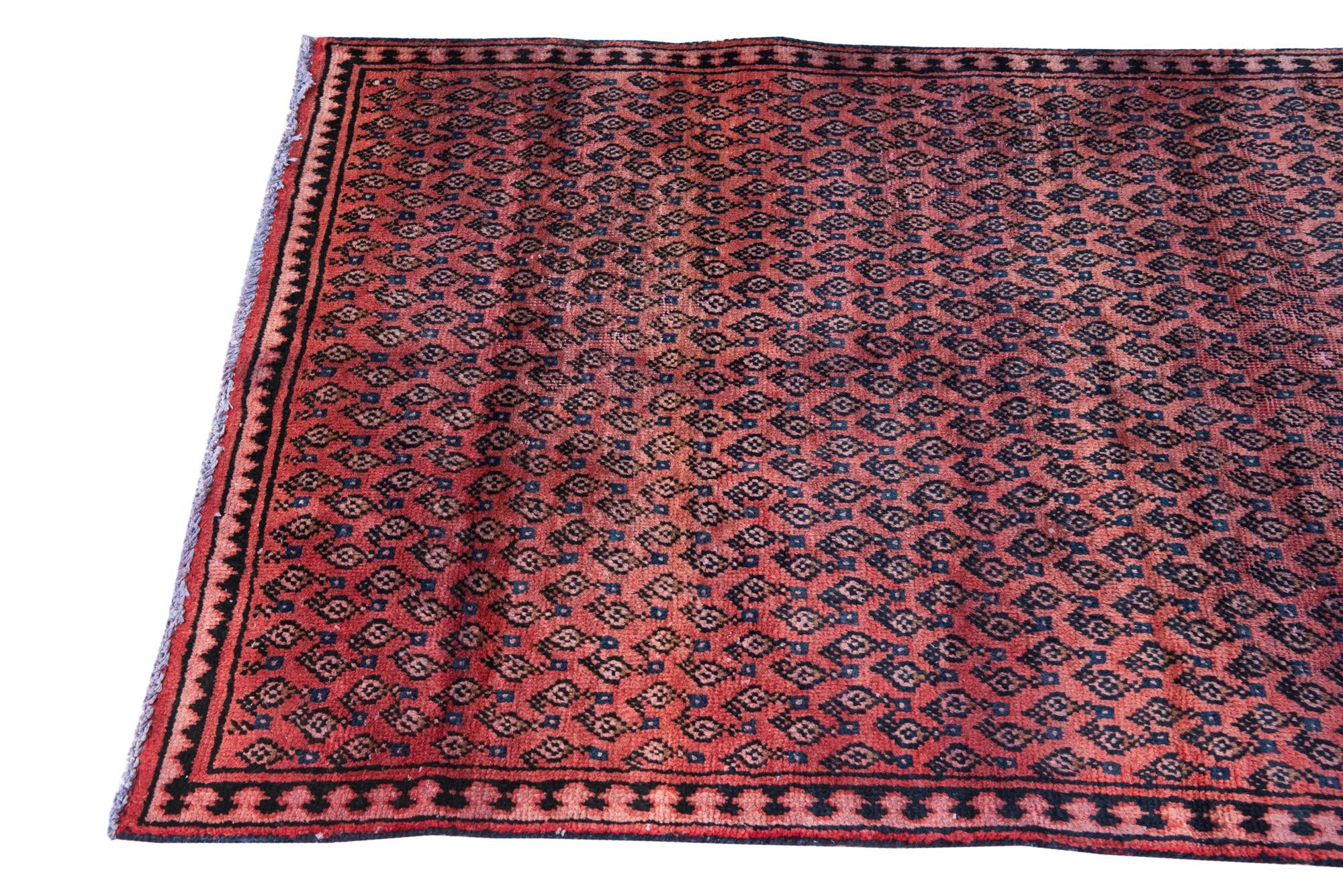 3' 6 x 9' 3 Hand Knotted Ultra Vintage Persian Wool Runner Rug
