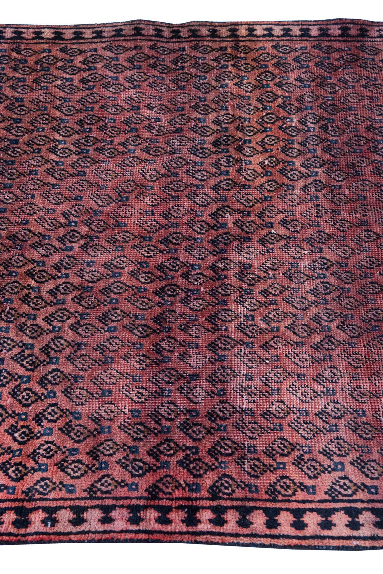 3' 6 x 9' 3 Hand Knotted Ultra Vintage Persian Wool Runner Rug