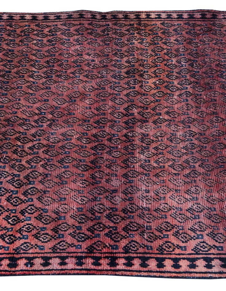 Detail image of 3' 6 x 9' 3  Hand Knotted Ultra Vintage Persian Wool Runner Rug