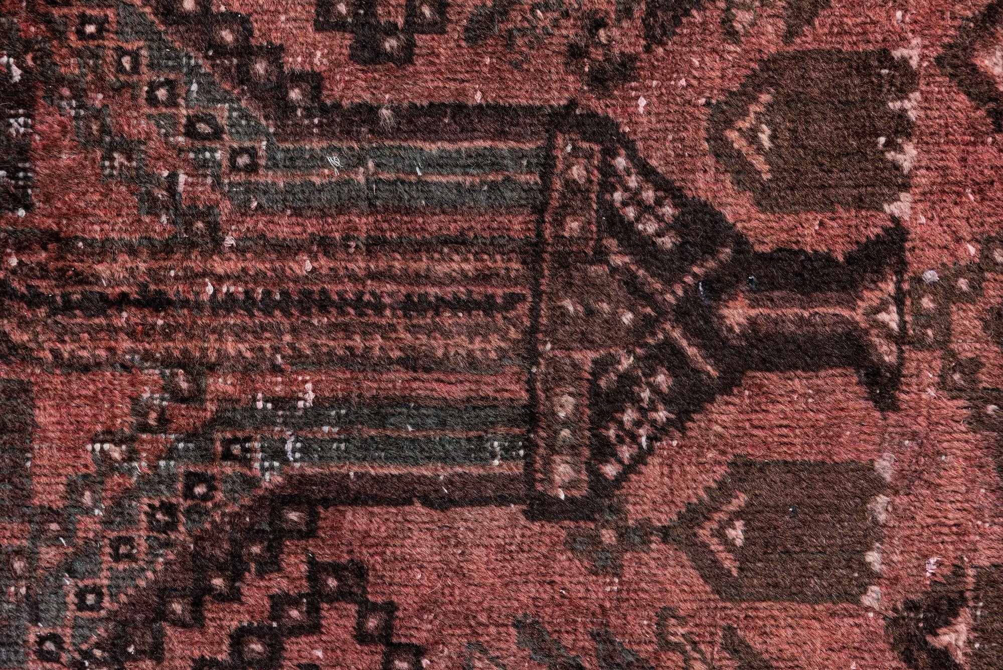 3' 9 x 9' 2 Hand Knotted Ultra Vintage Persian Wool Runner Rug
