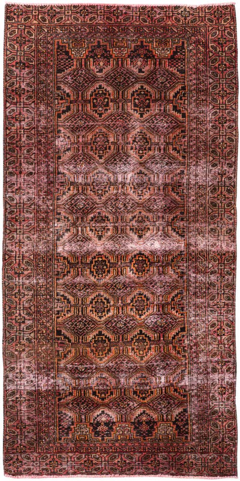 Detail image of 3' x 6' Hand Knotted Ultra Vintage Persian Wool Runner Rug