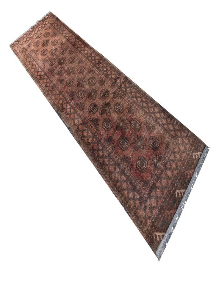 Detail image of 2' 7 x 9' 3  Hand Knotted Ultra Vintage Persian Wool Runner Rug