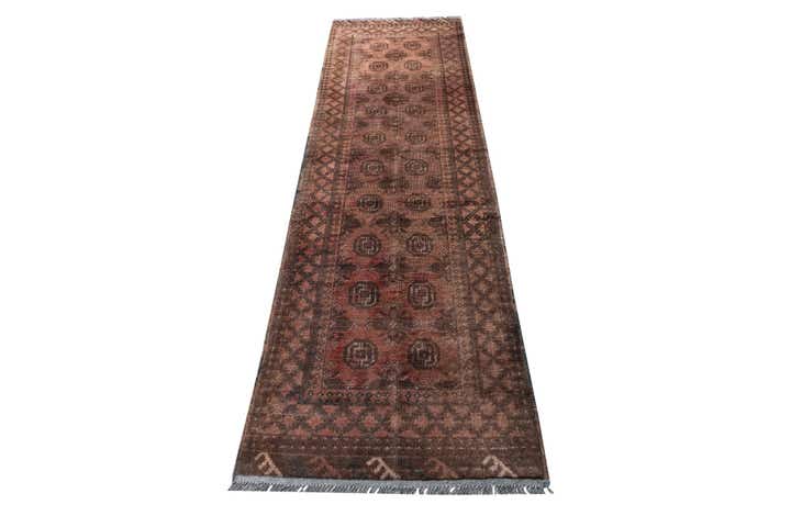 2' 7 x 9' 3 Hand Knotted Ultra Vintage Persian Wool Runner Rug