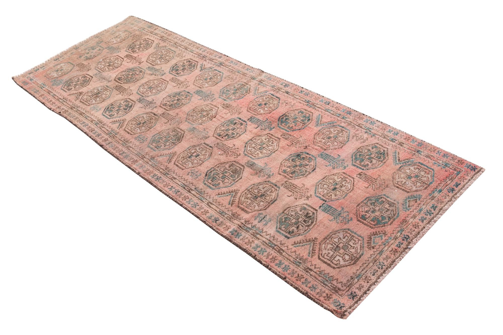 70cm x 185cm anudado a mano Ultra Vintage Alfombra Persa Lana Pasillera