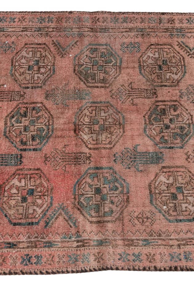 Detail image of 2' 4 x 6' Hand Knotted Ultra Vintage Persian Wool Runner Rug