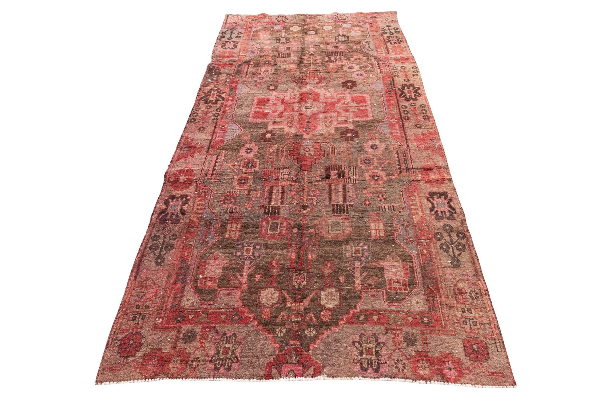 4' 6 x 9' 5 Hand Knotted Ultra Vintage Persian Wool Runner Rug