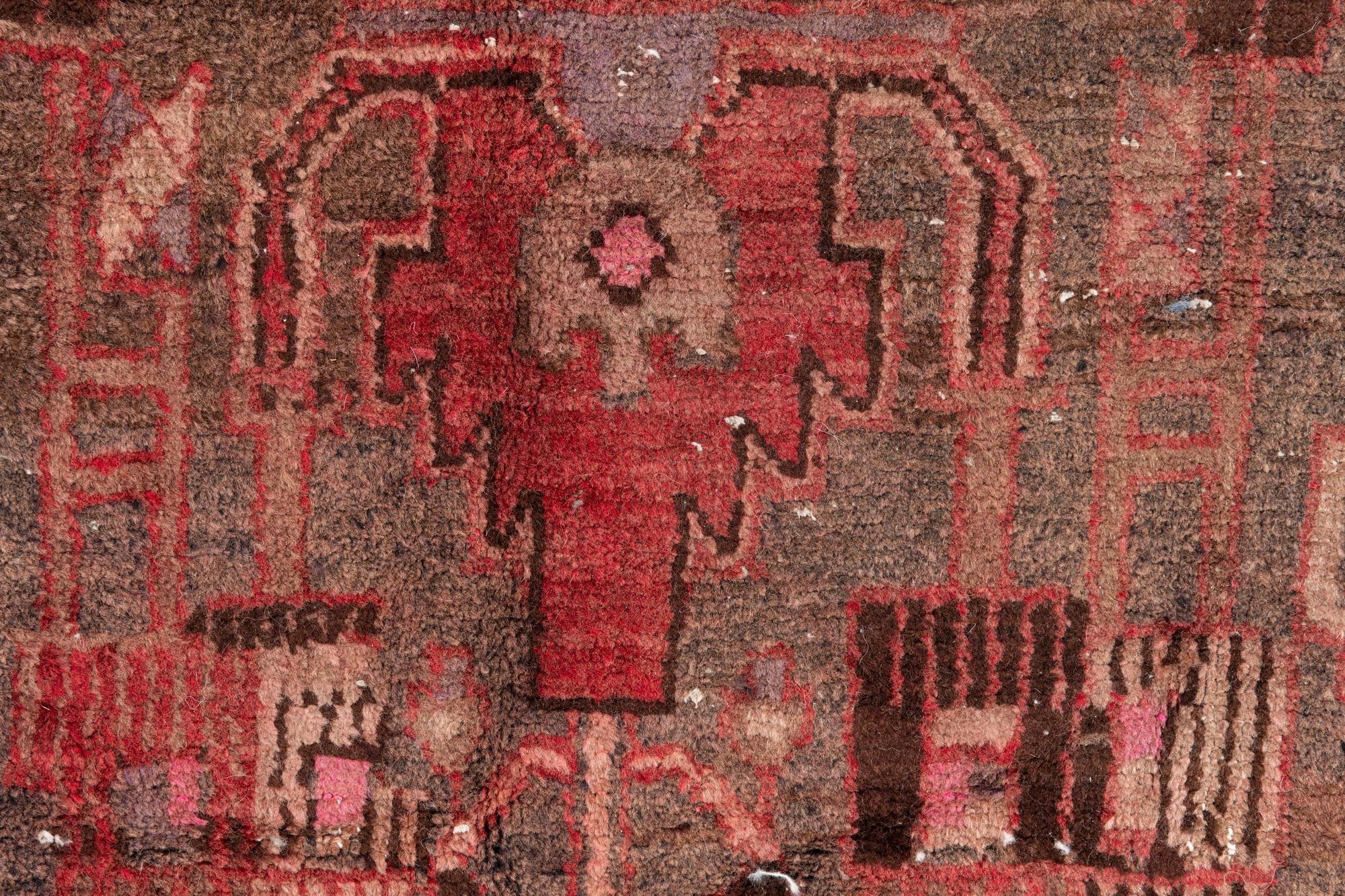 4' 6 x 9' 5 Hand Knotted Ultra Vintage Persian Wool Runner Rug