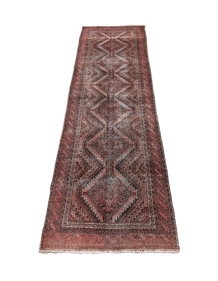 Detail image of 3' 4 x 8' 4  Hand Knotted Ultra Vintage Persian Wool Runner Rug