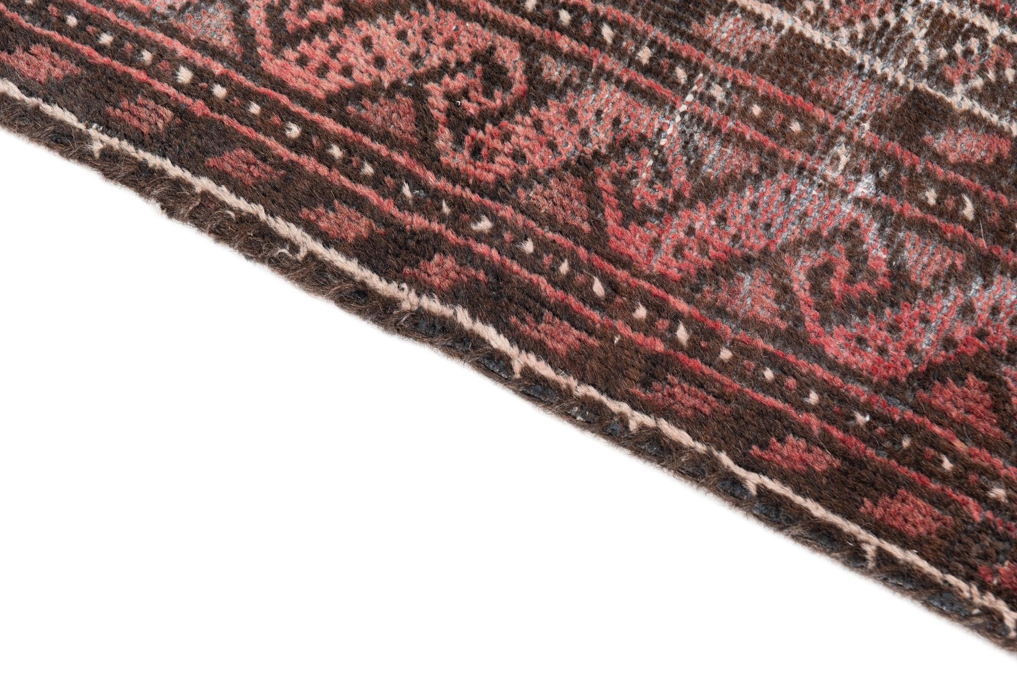 3' 4 x 8' 4 Hand Knotted Ultra Vintage Persian Wool Runner Rug