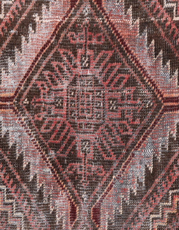 Detail image of 3' 4 x 8' 4  Hand Knotted Ultra Vintage Persian Wool Runner Rug