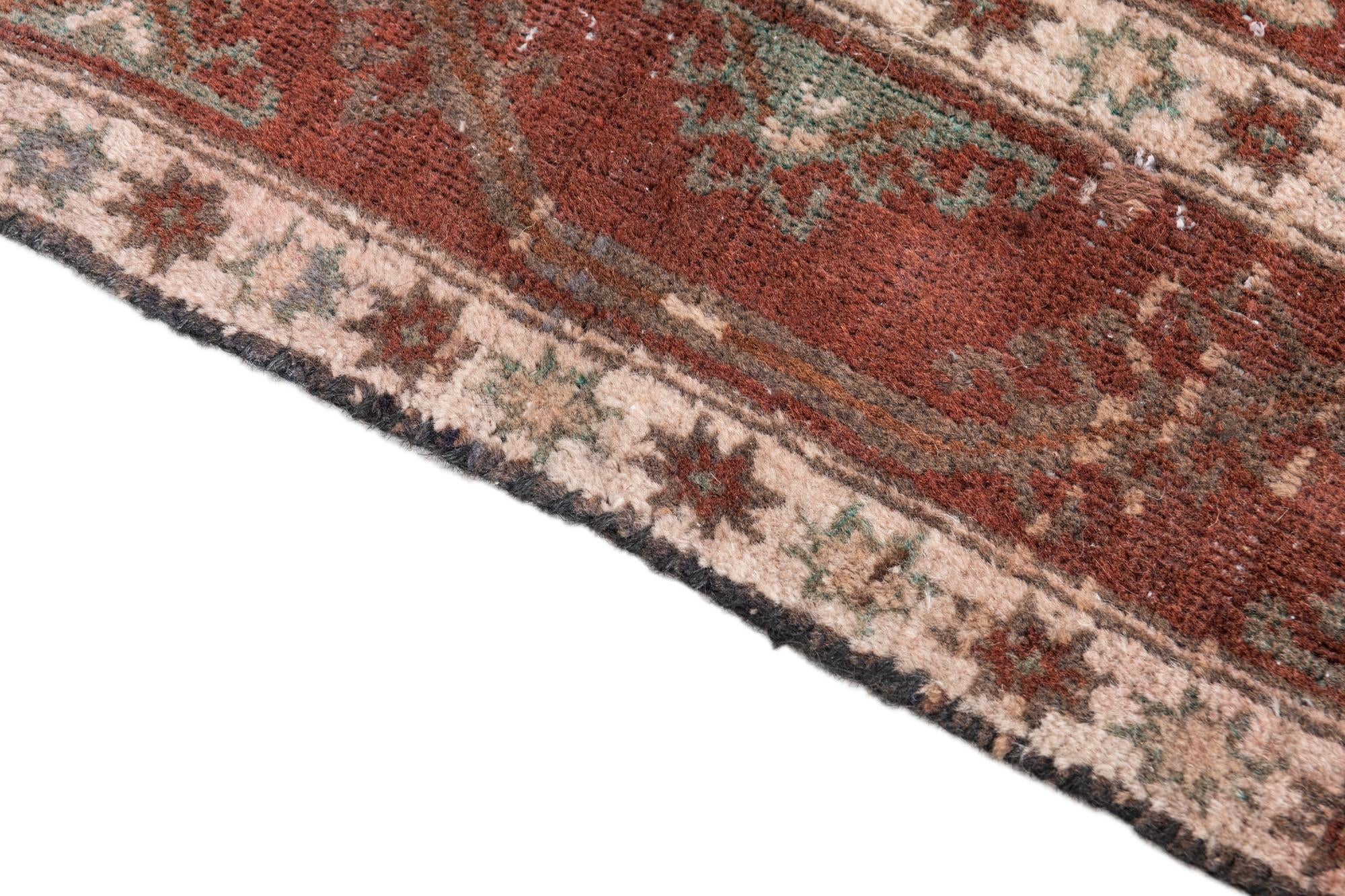 3' 10 x 9' 7 Hand Knotted Ultra Vintage Persian Wool Runner Rug