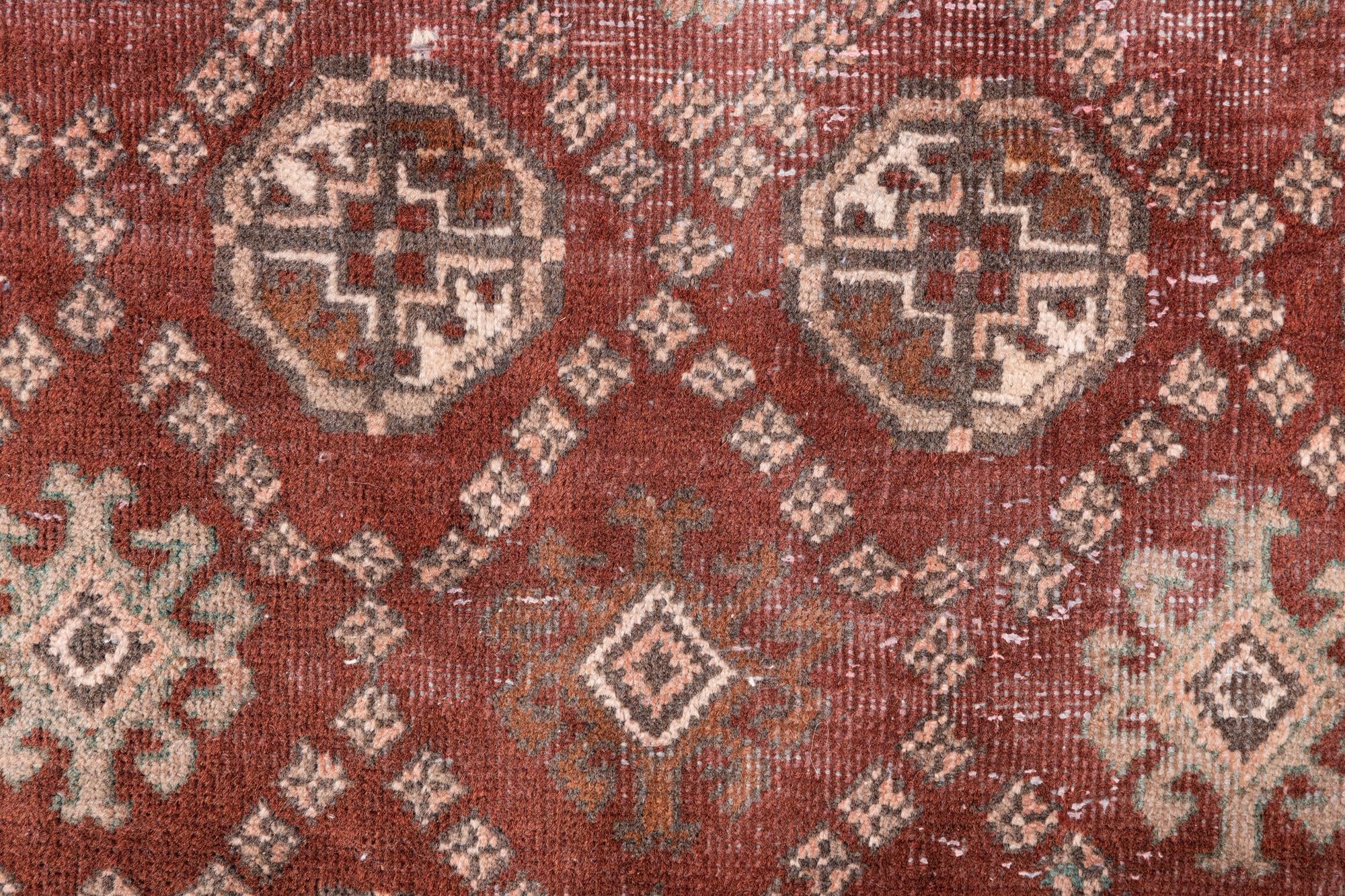 3' 10 x 9' 7 Hand Knotted Ultra Vintage Persian Wool Runner Rug