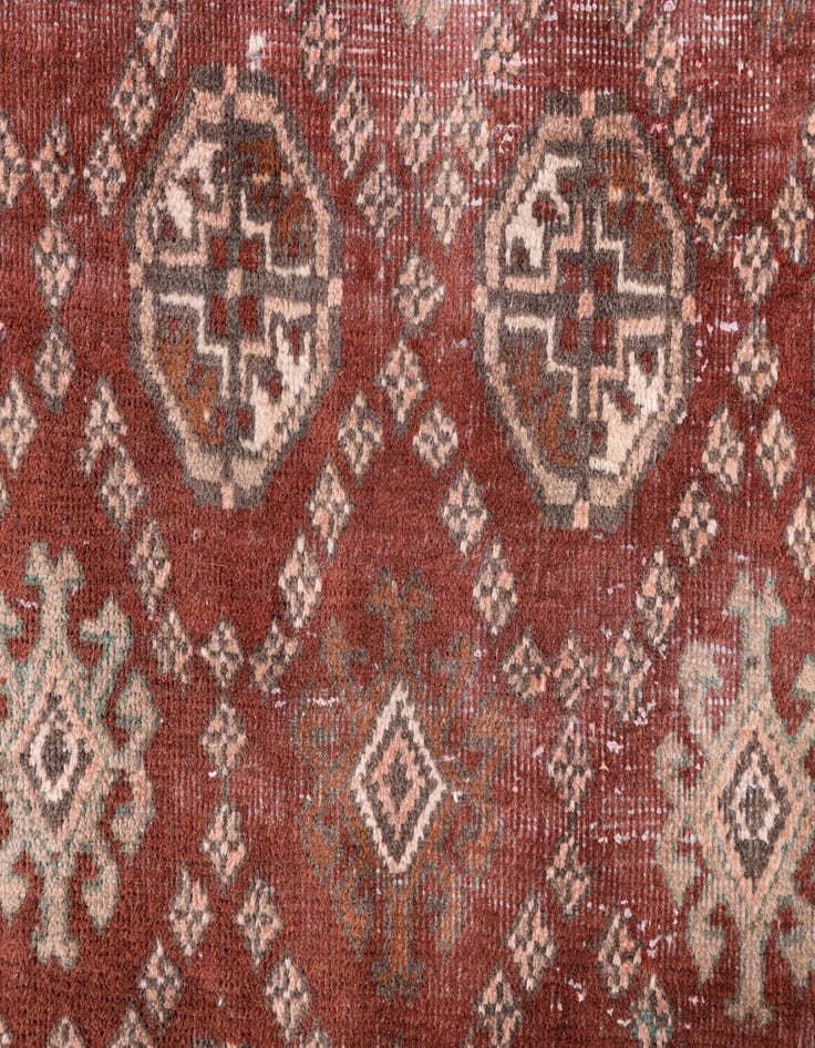 Detail image of 3' 10 x 9' 7  Hand Knotted Ultra Vintage Persian Wool Runner Rug