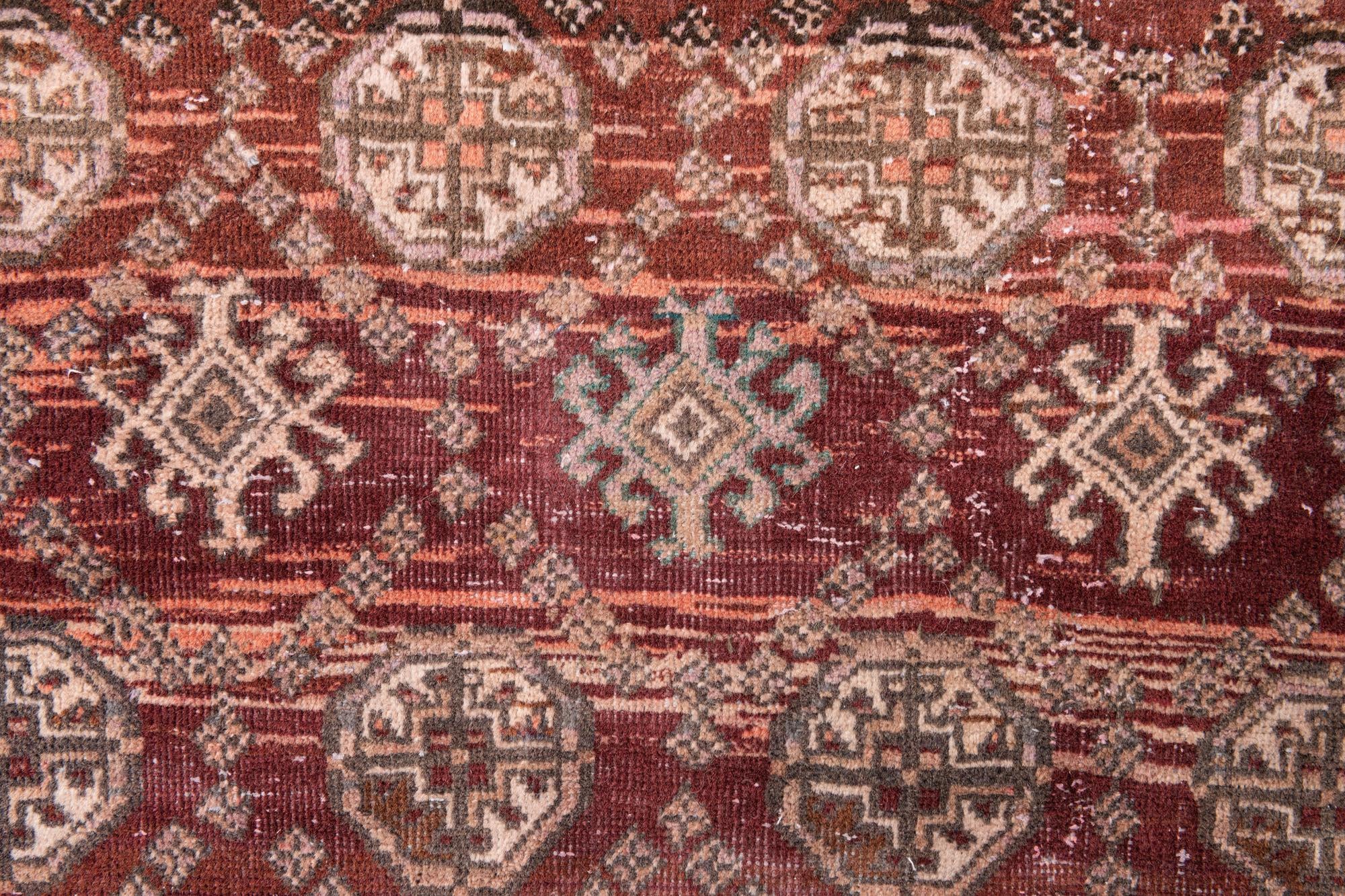 3' 10 x 9' 7 Hand Knotted Ultra Vintage Persian Wool Runner Rug