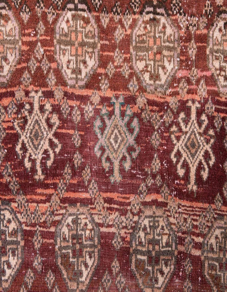 Detail image of 3' 10 x 9' 7  Hand Knotted Ultra Vintage Persian Wool Runner Rug