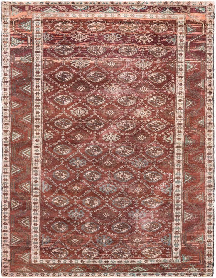 Detail image of 3' 10 x 9' 7 Hand Knotted Ultra Vintage Persian Wool Runner Rug