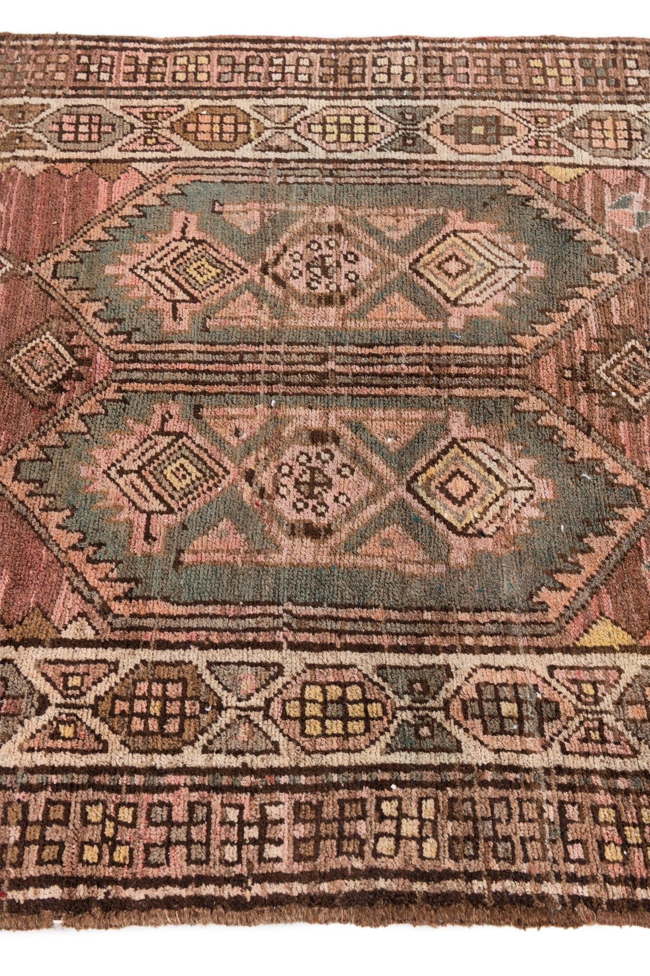 3' 10 x 10' 9 Hand Knotted Ultra Vintage Persian Wool Runner Rug
