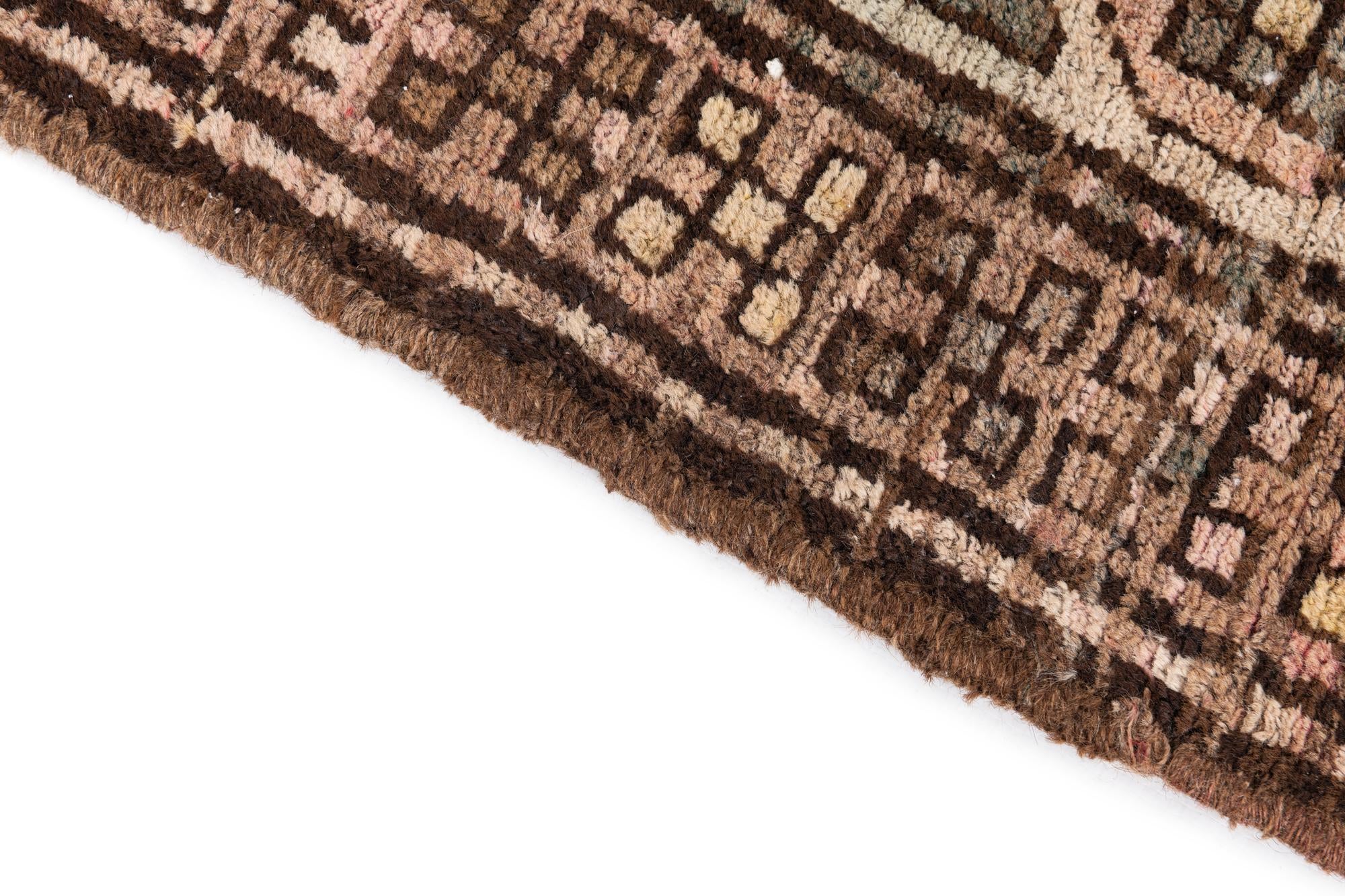 3' 10 x 10' 9 Hand Knotted Ultra Vintage Persian Wool Runner Rug