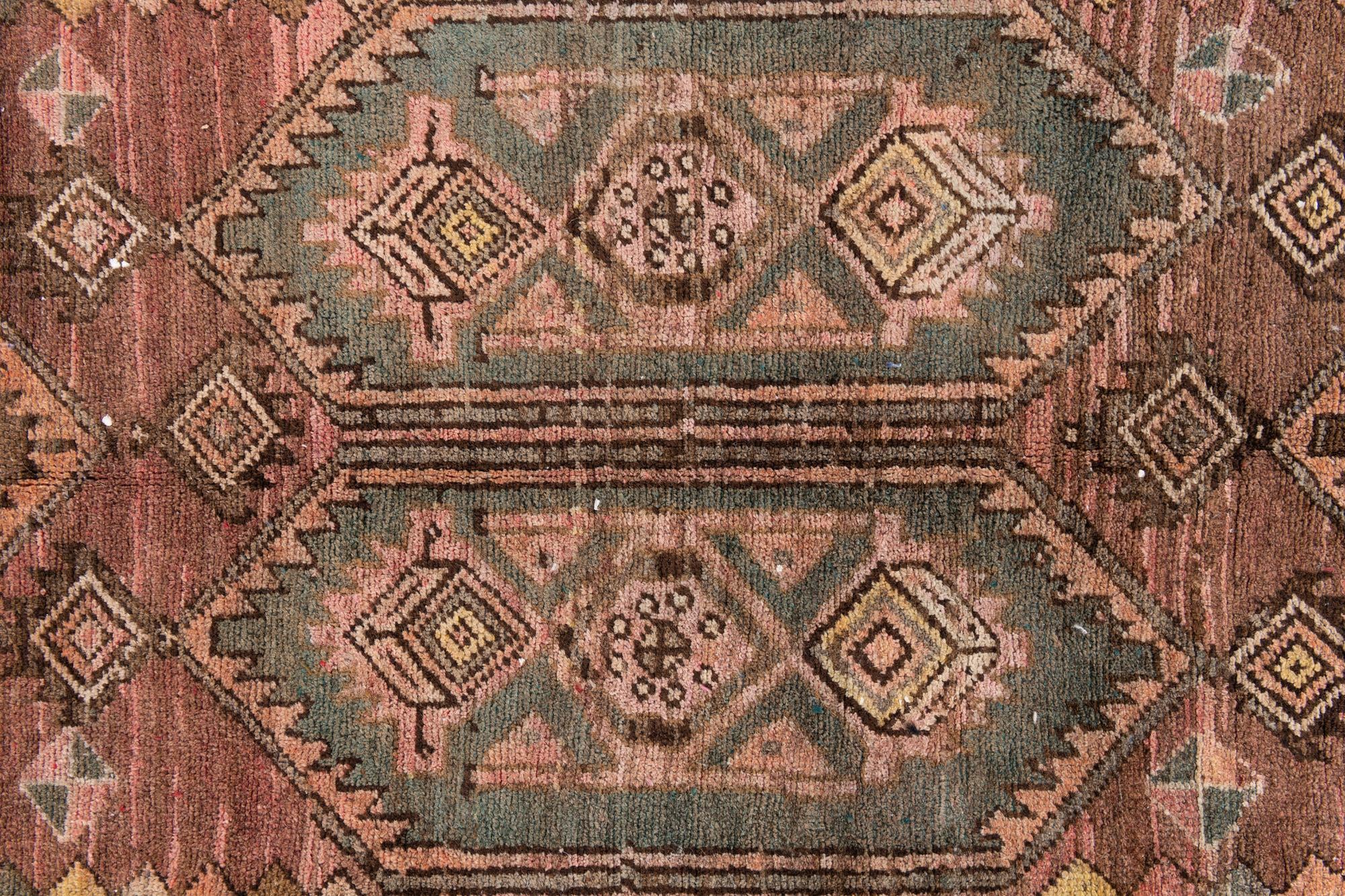 3' 10 x 10' 9 Hand Knotted Ultra Vintage Persian Wool Runner Rug