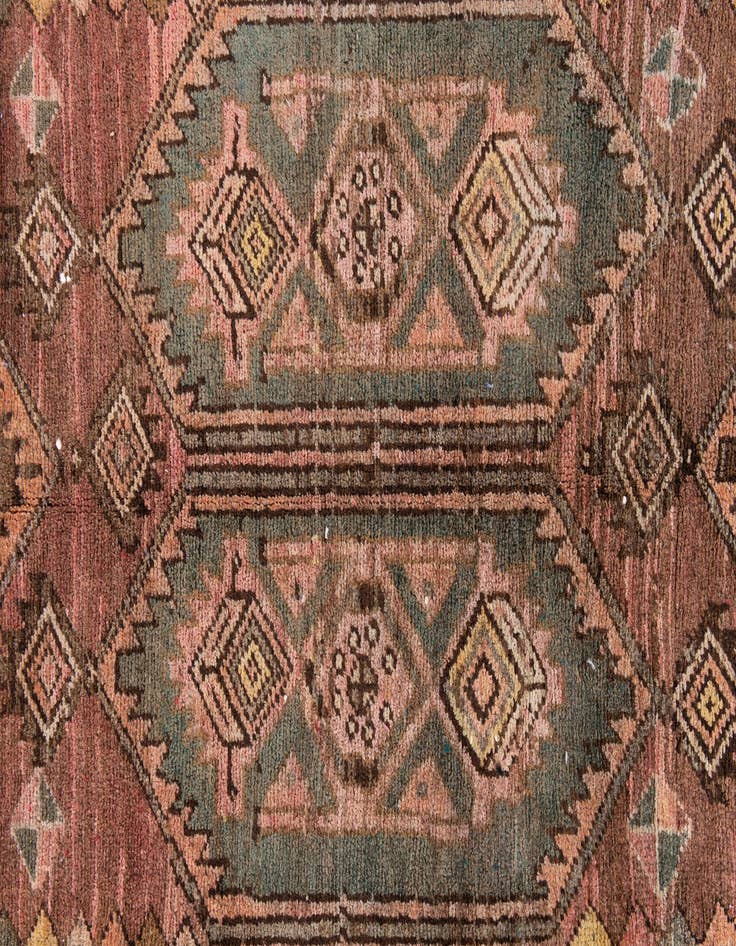 Detail image of 3' 10 x 10' 9  Hand Knotted Ultra Vintage Persian Wool Runner Rug