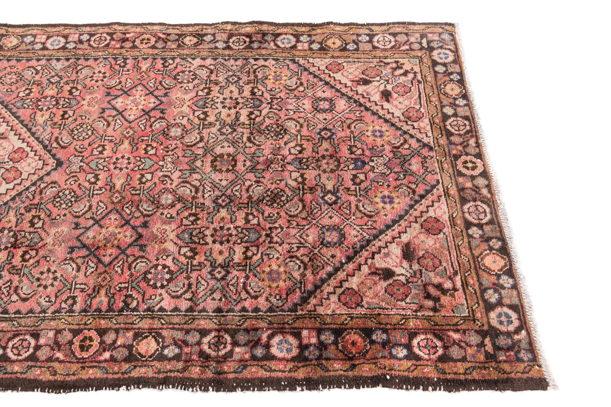 3' 8 x 9' 3 Hand Knotted Ultra Vintage Persian Wool Runner Rug