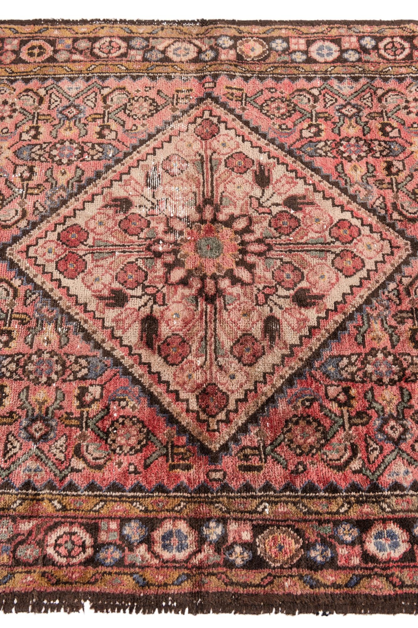 3' 8 x 9' 3 Hand Knotted Ultra Vintage Persian Wool Runner Rug