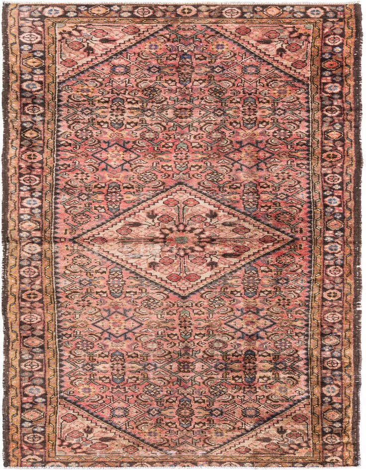 Detail image of 3' 8 x 9' 3 Hand Knotted Ultra Vintage Persian Wool Runner Rug