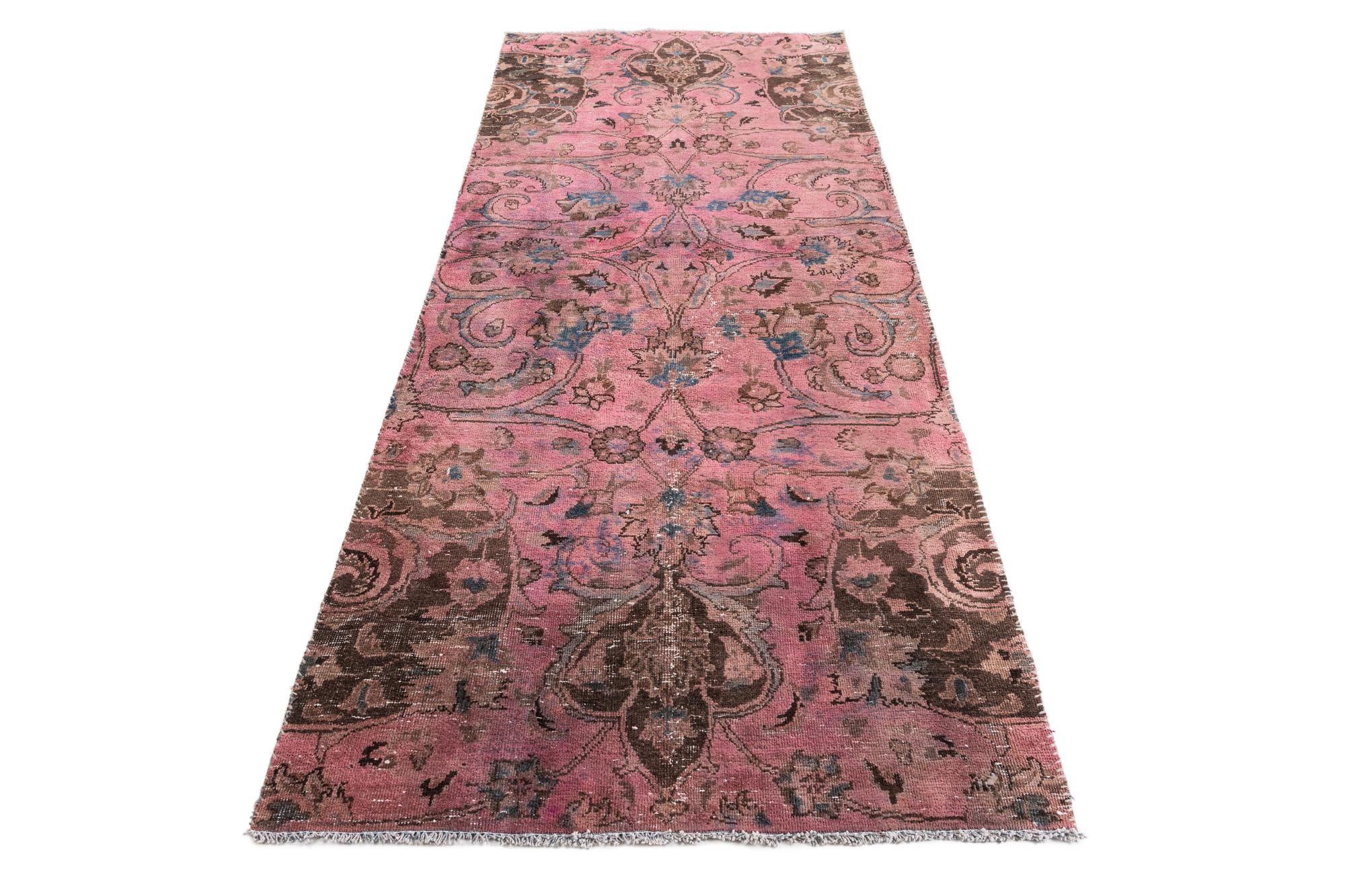 4' x 9' 4 Hand Knotted Ultra Vintage Persian Wool Runner Rug