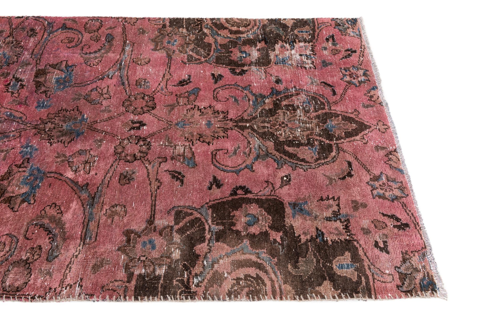 4' x 9' 4 Hand Knotted Ultra Vintage Persian Wool Runner Rug