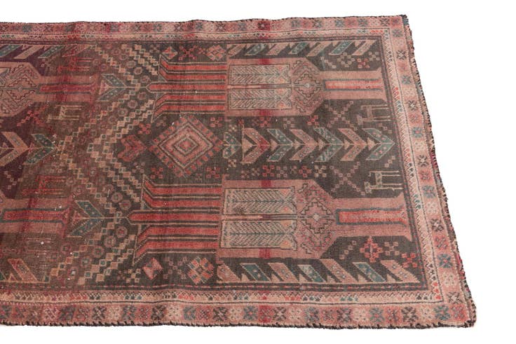 Detail image of 2' 10 x 8' 2 Hand Knotted Ultra Vintage Persian Wool Runner Rug
