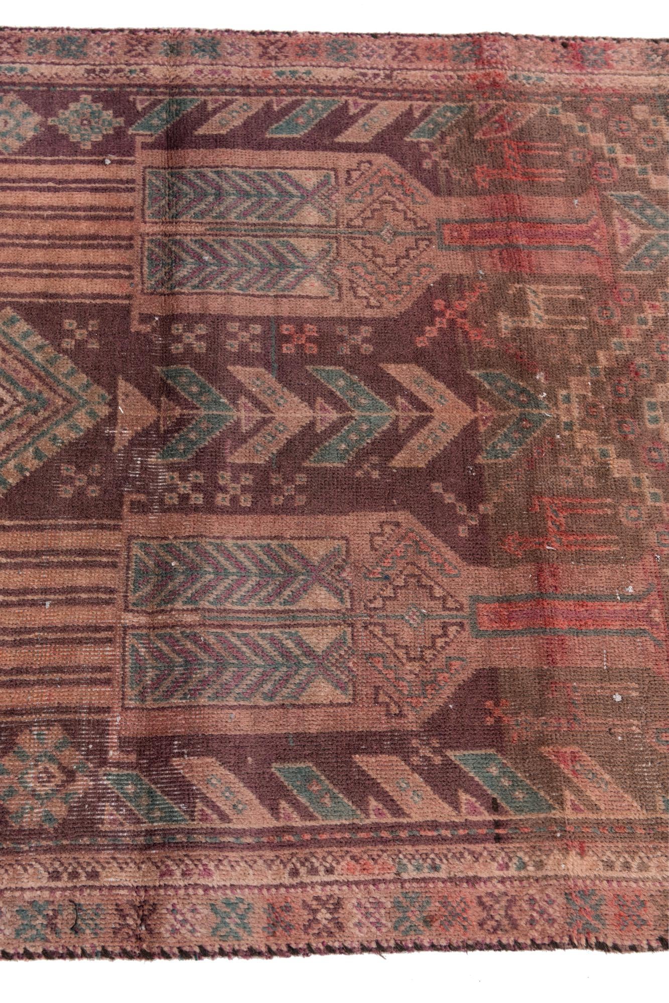 85cm x 250cm Hand Knotted Ultra Vintage Persian Wool Runner Rug