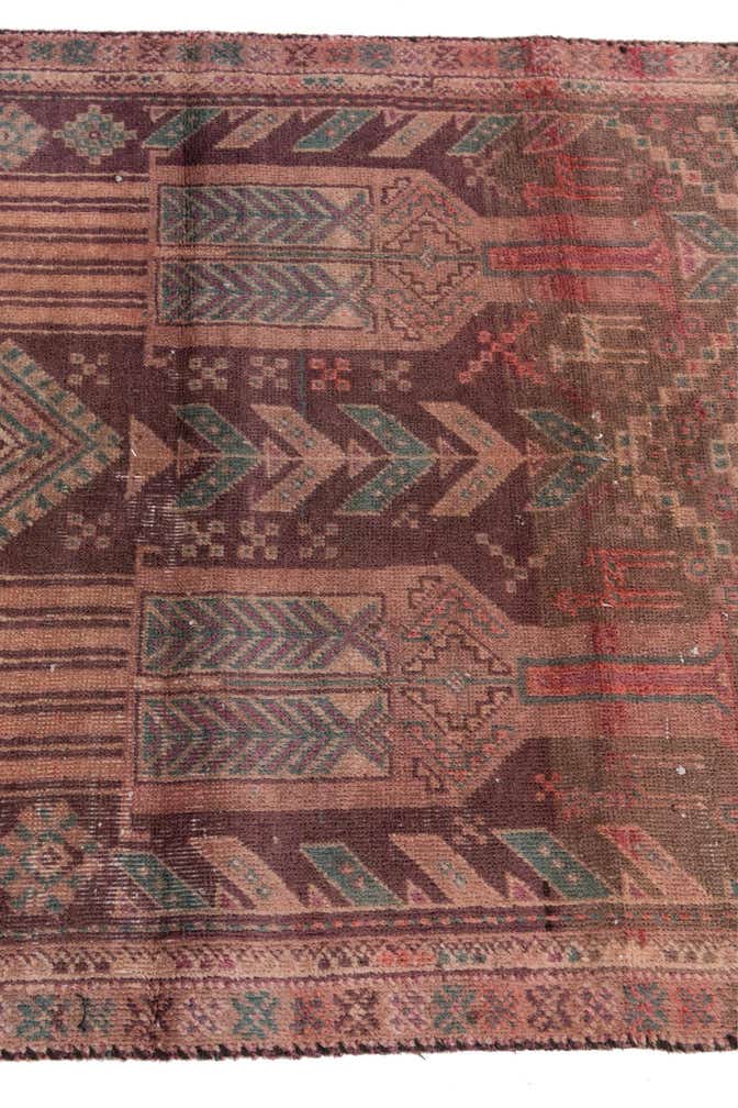 2' 10 x 8' 2 Hand Knotted Ultra Vintage Persian Wool Runner Rug