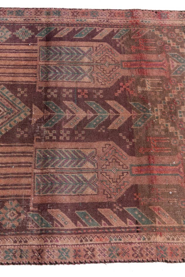 Detail image of 2' 10 x 8' 2 Hand Knotted Ultra Vintage Persian Wool Runner Rug