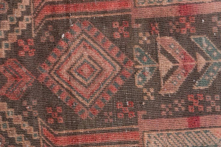 Detail image of 2' 10 x 8' 2 Hand Knotted Ultra Vintage Persian Wool Runner Rug