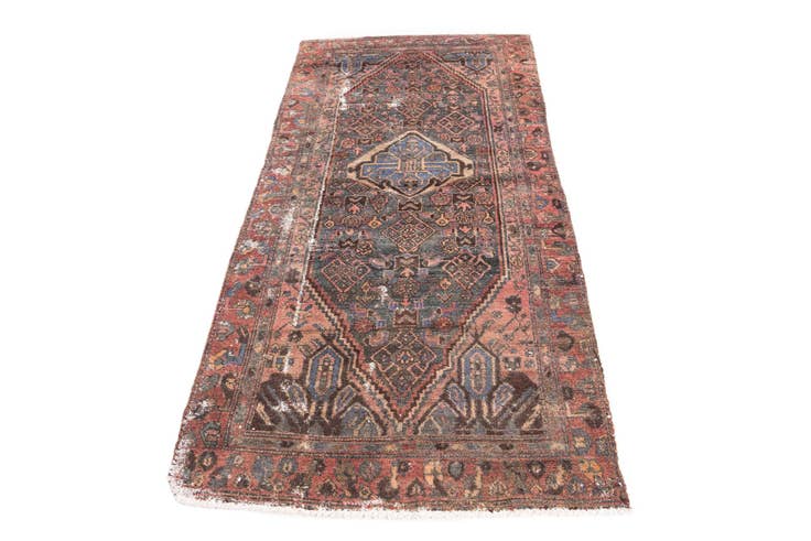 Detail image of 3' 1 x 6' 3 Hand Knotted Ultra Vintage Persian Wool Runner Rug