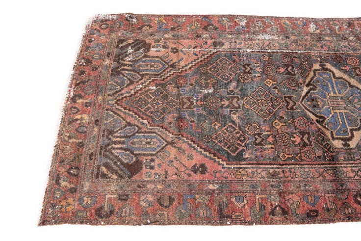 Detail image of 3' 1 x 6' 3 Hand Knotted Ultra Vintage Persian Wool Runner Rug