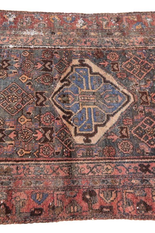 Detail image of 3' 1 x 6' 3 Hand Knotted Ultra Vintage Persian Wool Runner Rug