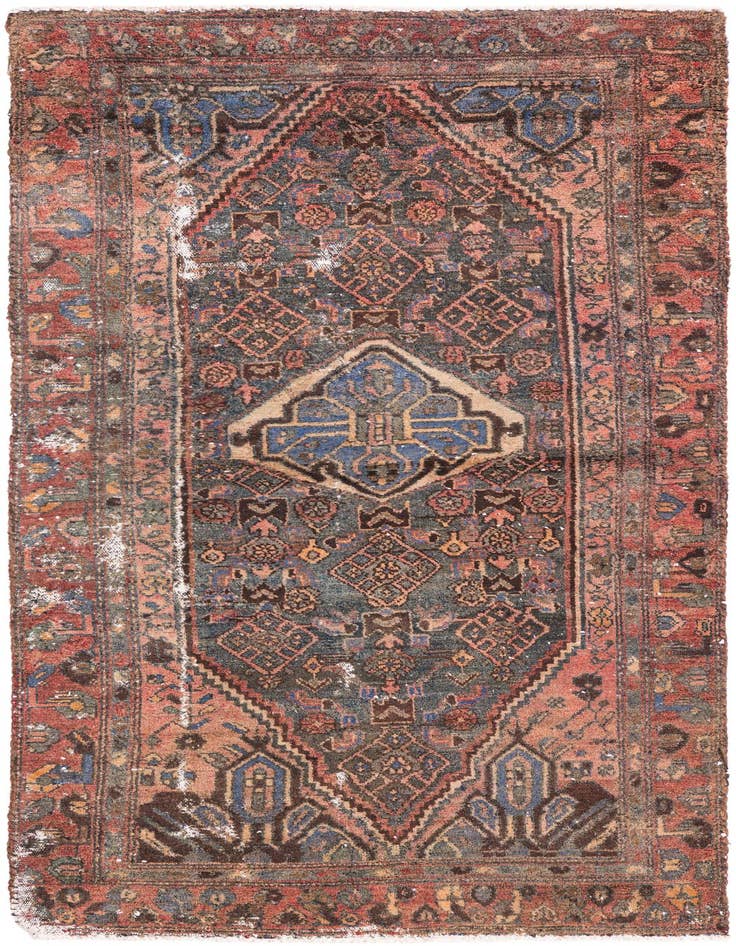 Detail image of 3' 1 x 6' 3 Hand Knotted Ultra Vintage Persian Wool Runner Rug